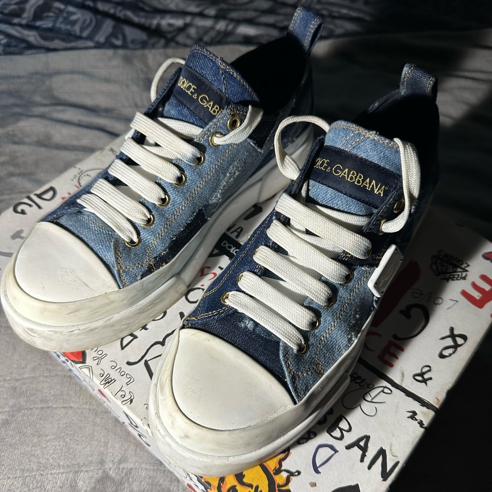 Dolce & Gabbana Women’s Sneaker Bassa Jeans Patchwork 8.5